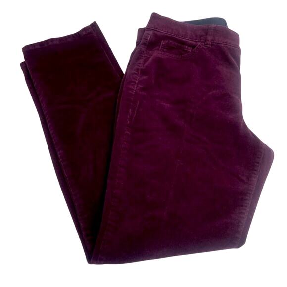 Chaps Traditional Preppy Maroon Burgundy Corduroy Pants Classic Jeans Styling - Picture 12 of 16